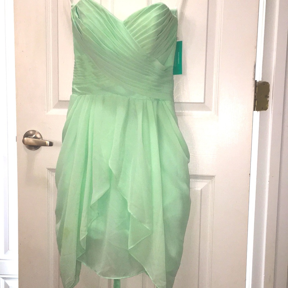 Mint Strapless Elegant Homecoming Dress